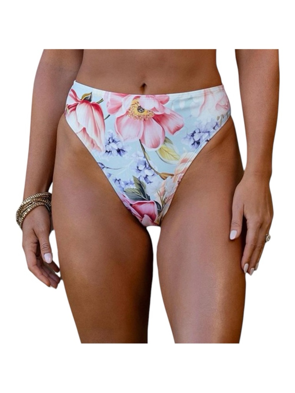 Women's♥️ Cupshe♥️High-Waist Floral Swim Bottoms Cupshe- Size (Med)